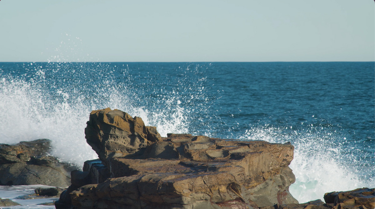 The Cornish coast — rockpool and Atlantic